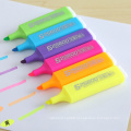 Vibrant colors clear plastic 6 Color Highlighter Pen